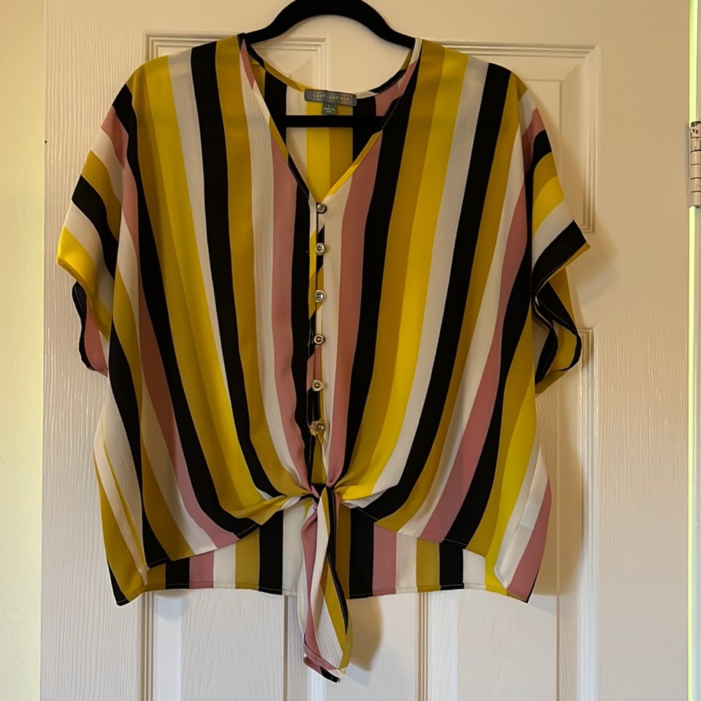 Button up tie blouse